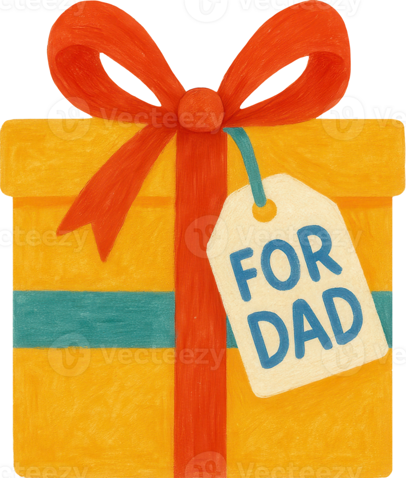 Wrapped gift for Dad on Father s Day png