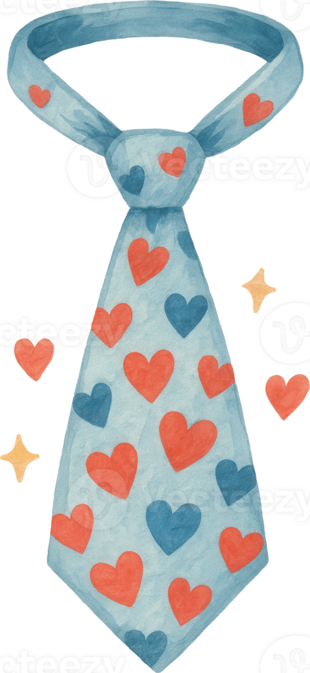 Patterned tie with hearts for Father s Day png