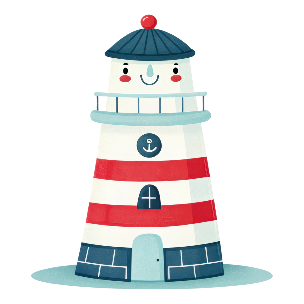 Cute Cartoon Lighthouse with Cheerful Design png