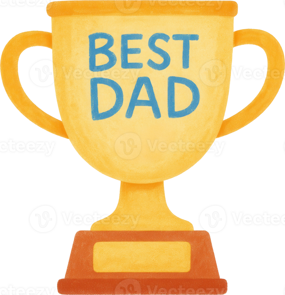 A golden trophy awarded to celebrate and honor the exceptional role of a father figure png