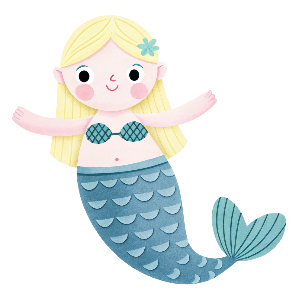 A cute blonde haired mermaid character png