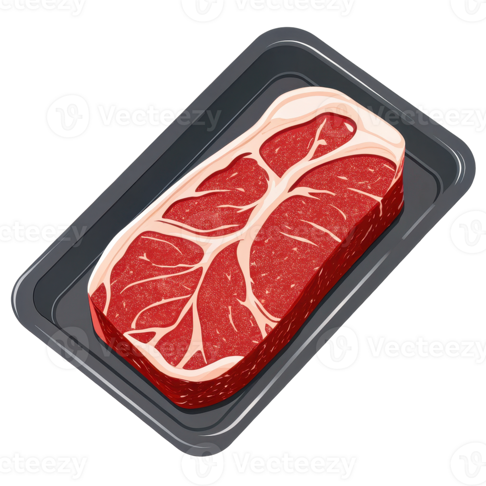 Packaged top blade steak on a plastic tray png