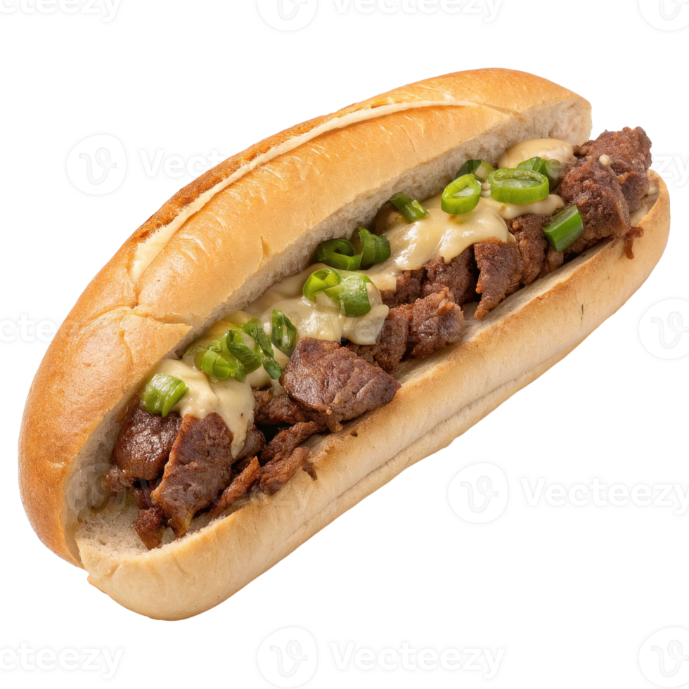 Delicious Philly Cheesesteak Sandwich png