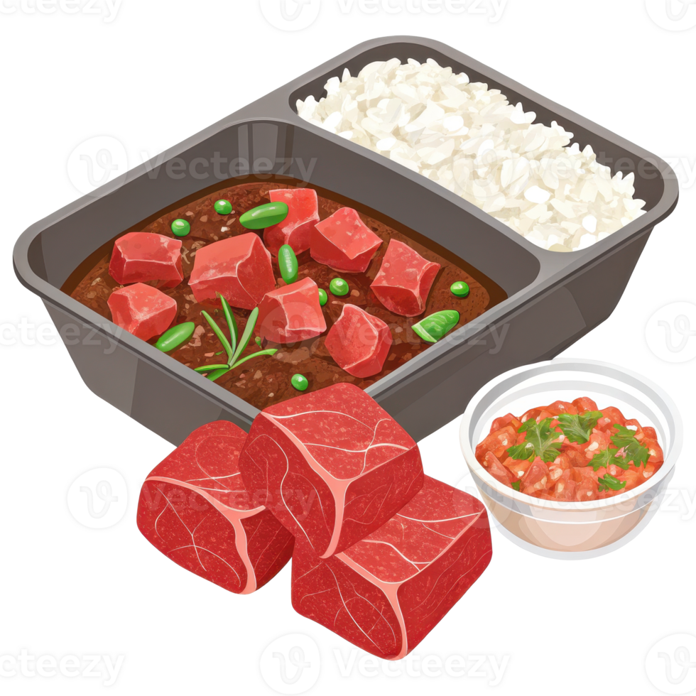 Packaged Beef Stew Kit with Rice and Vegetables png