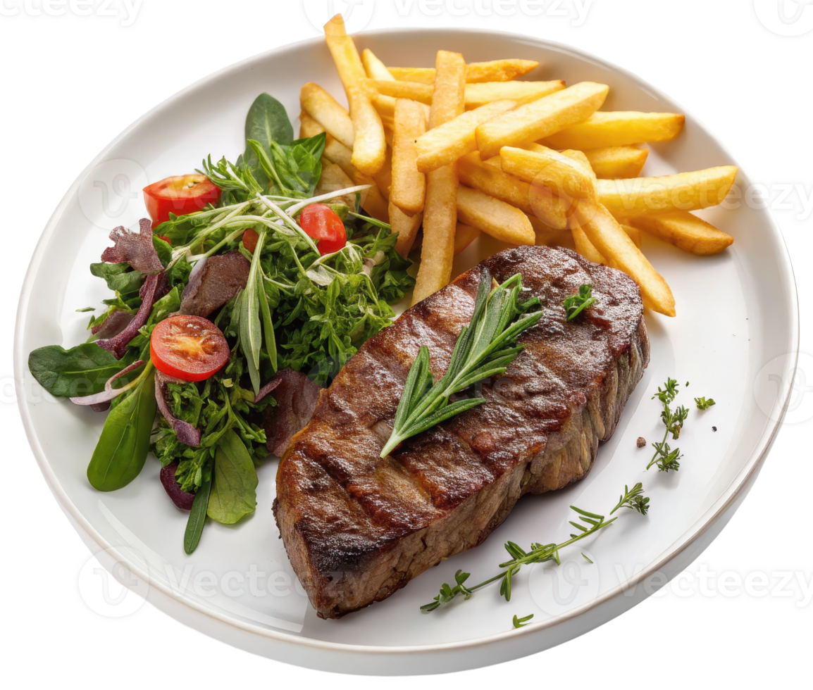 Pan seared Sirloin Steak with Herb Garnish png