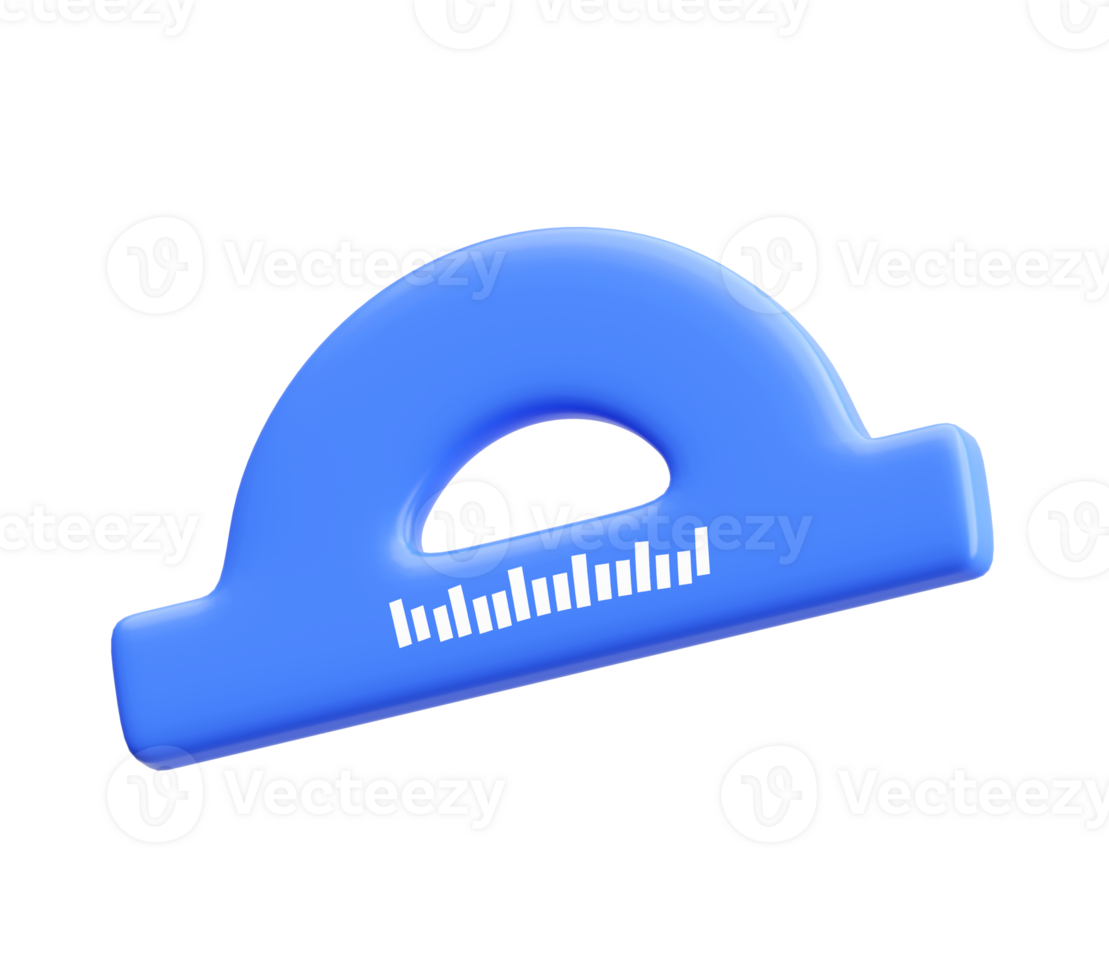 3D Protractor Icon for Math and Geometry Learning png