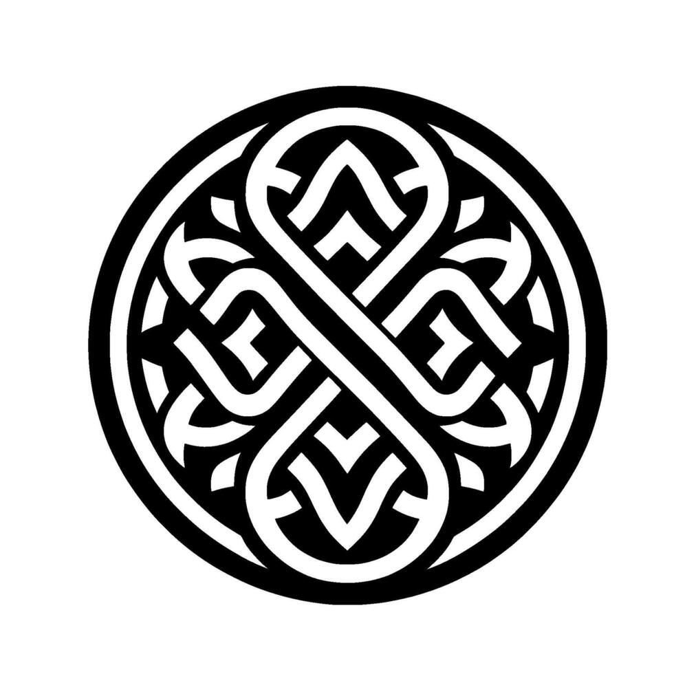 Celtic knot circle black and white vector