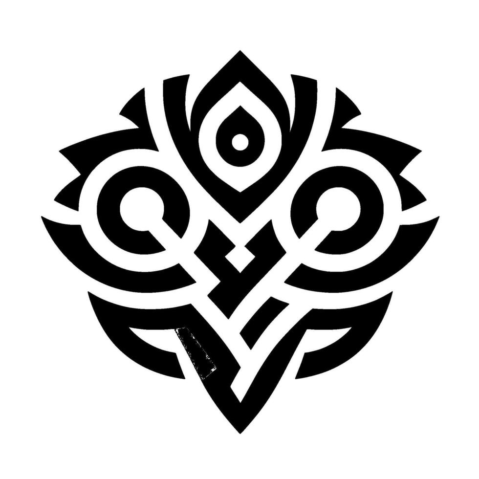 Geometric black and white abstract floral vector