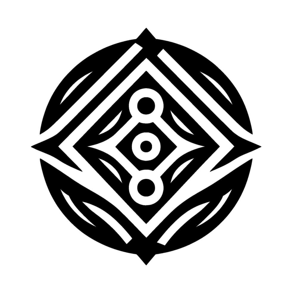 Geometric black white tribal , circle, symmetry vector