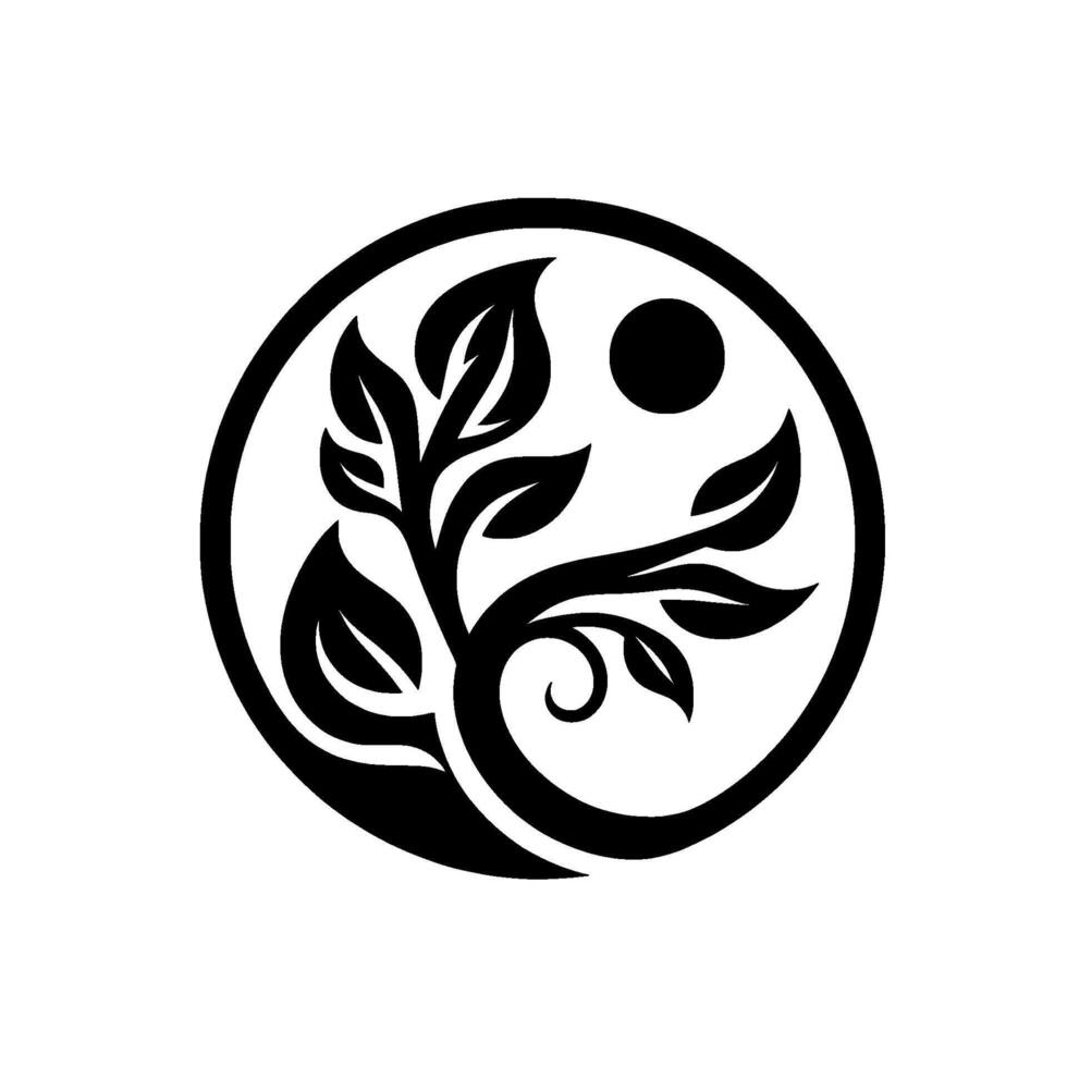 Yin yang tree of life symbol nature balance vector