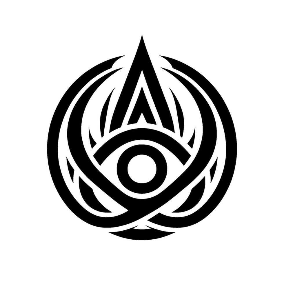 Abstract black and white emblem symbol, eye, triangle, sacred geometry vector