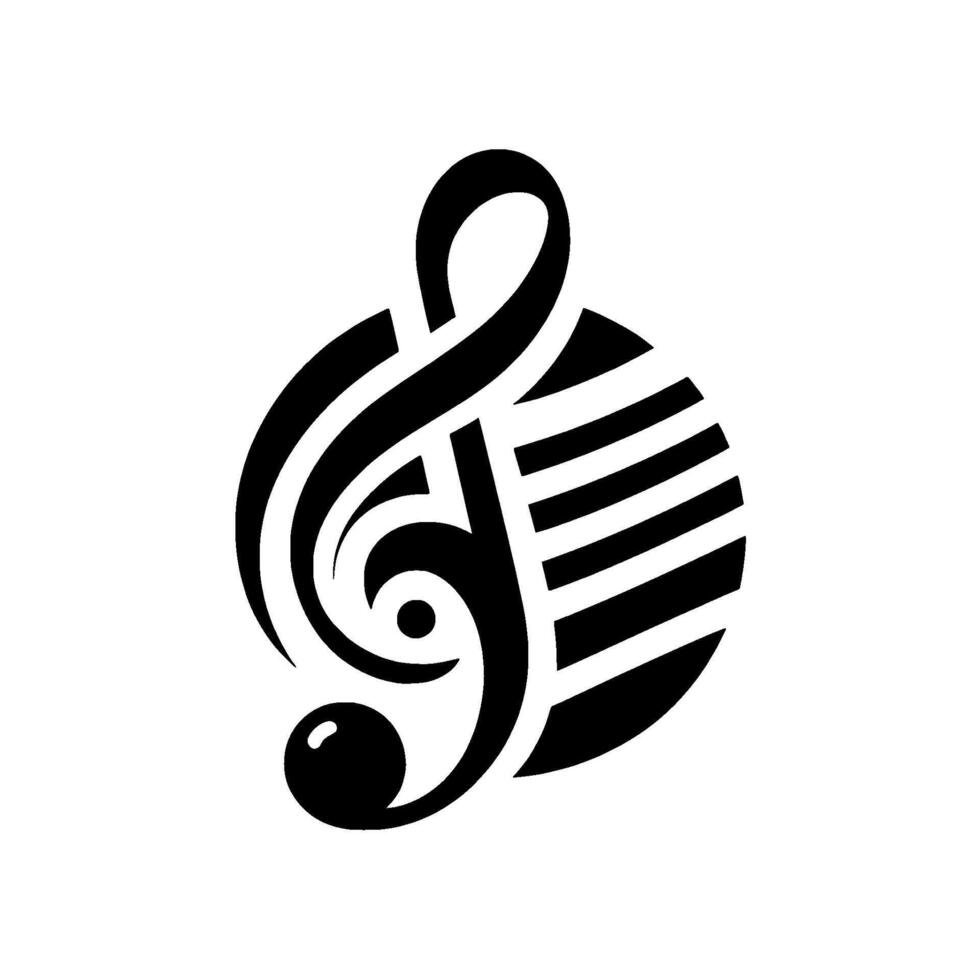 Abstract Treble Clef in Black and White Music vector
