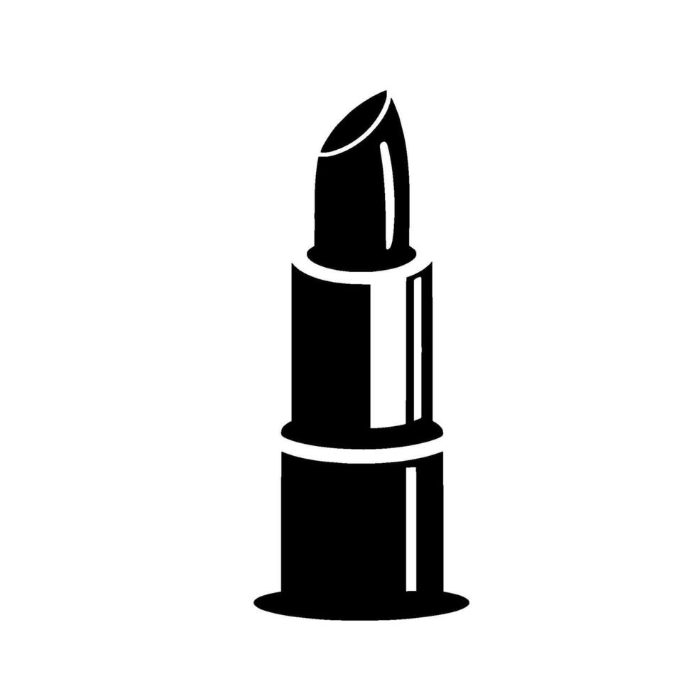 Modern Black White Lipstick on White Background vector