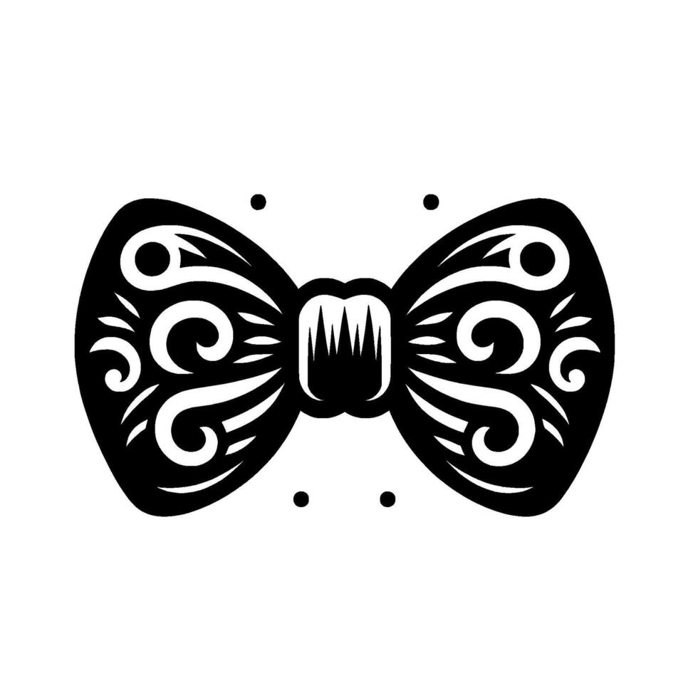 Elegant Black and White Decorative Bow Tie vector