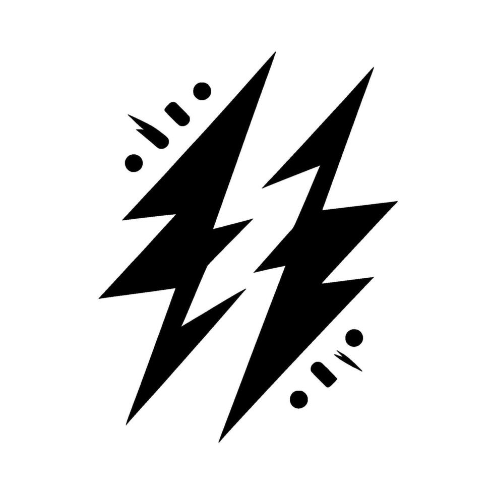 Black and White Lightning Bolt Minimalist Energy vector