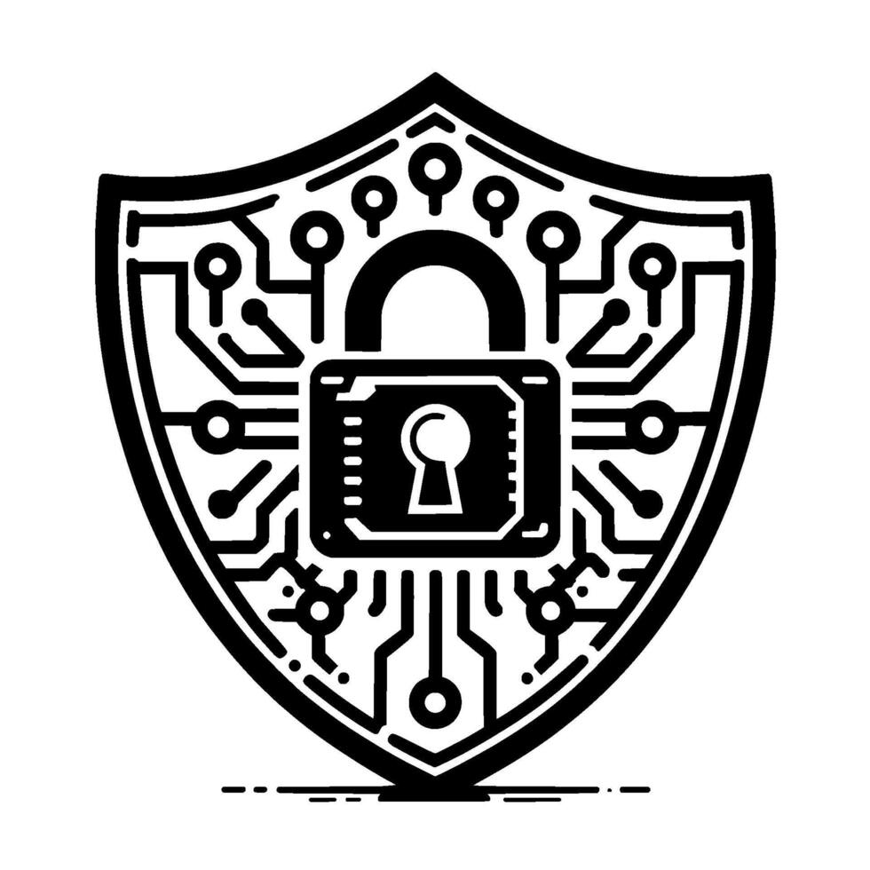 Cyber Security Shield Modern Tech Protection vector