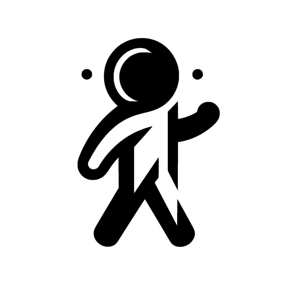Modern Minimalist Figure Symbol for Innovation and Success, Black White vector