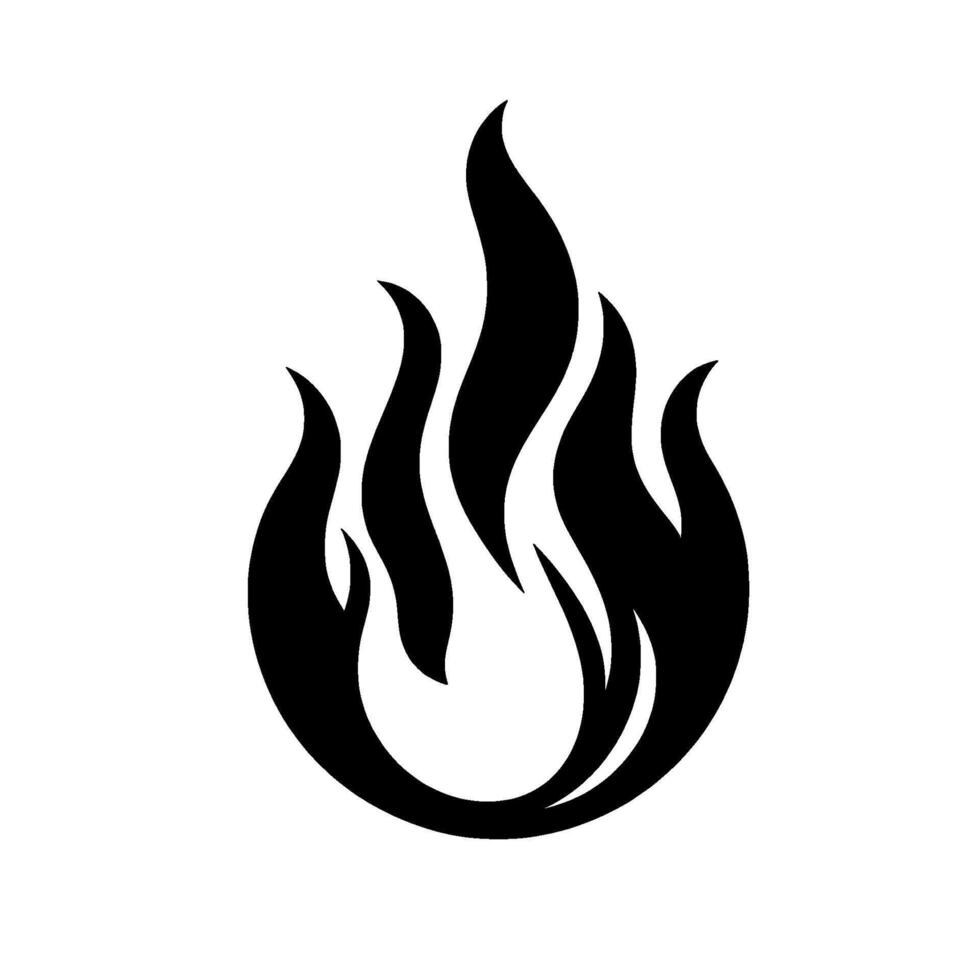 Simple Black Flame on White Background vector