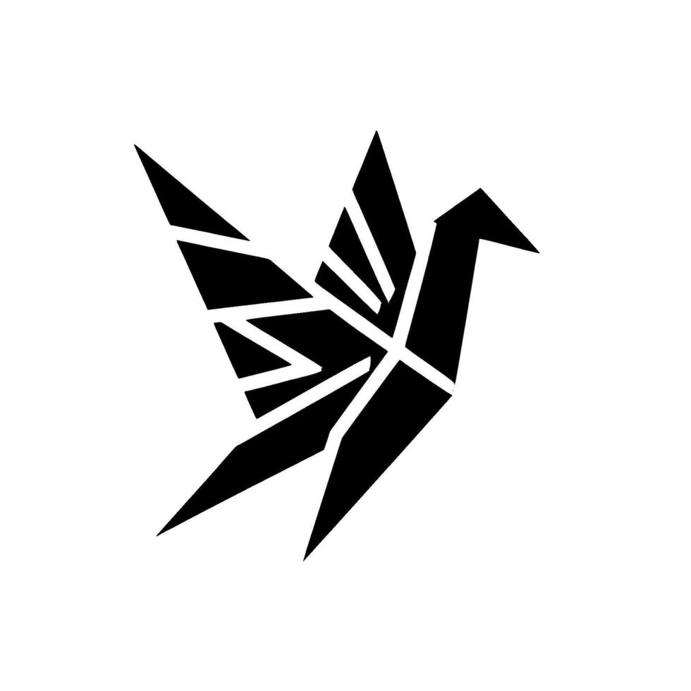 Minimalist Origami Bird Geometric Black White vector