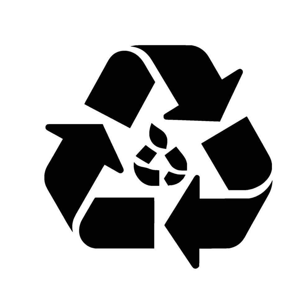 EcoFriendly Recycling Symbol with Green Element vector