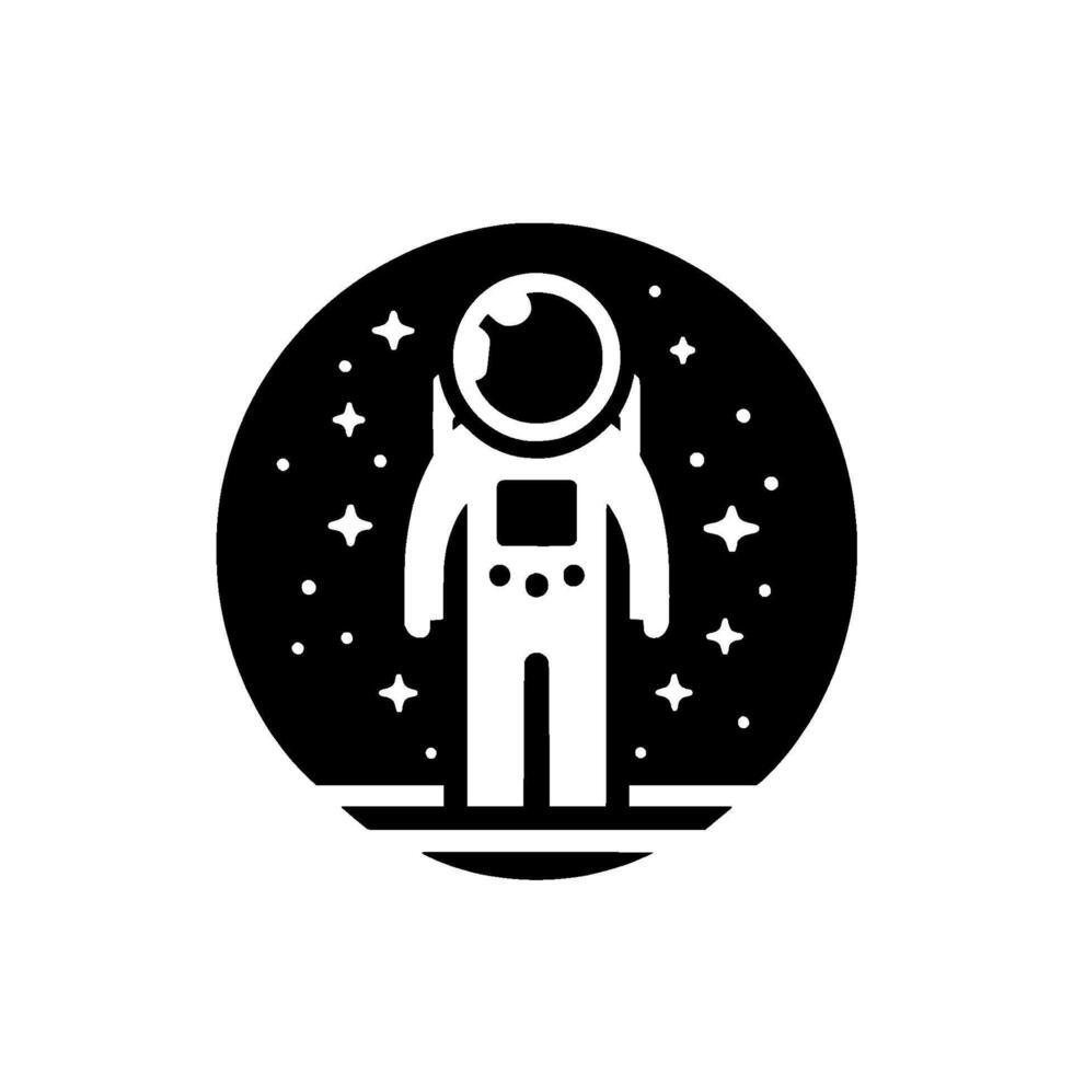 Minimalist Astronaut in Space Silhouette vector