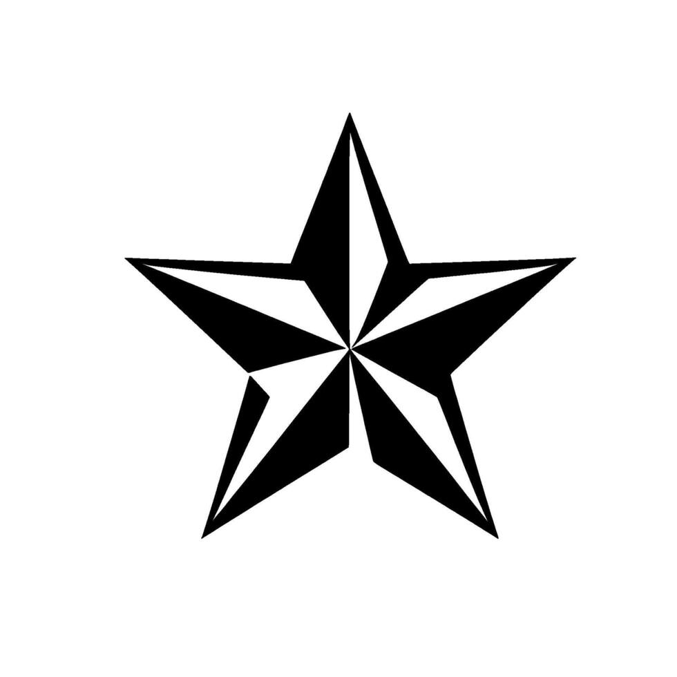 Black and White Nautical Star on White Background vector
