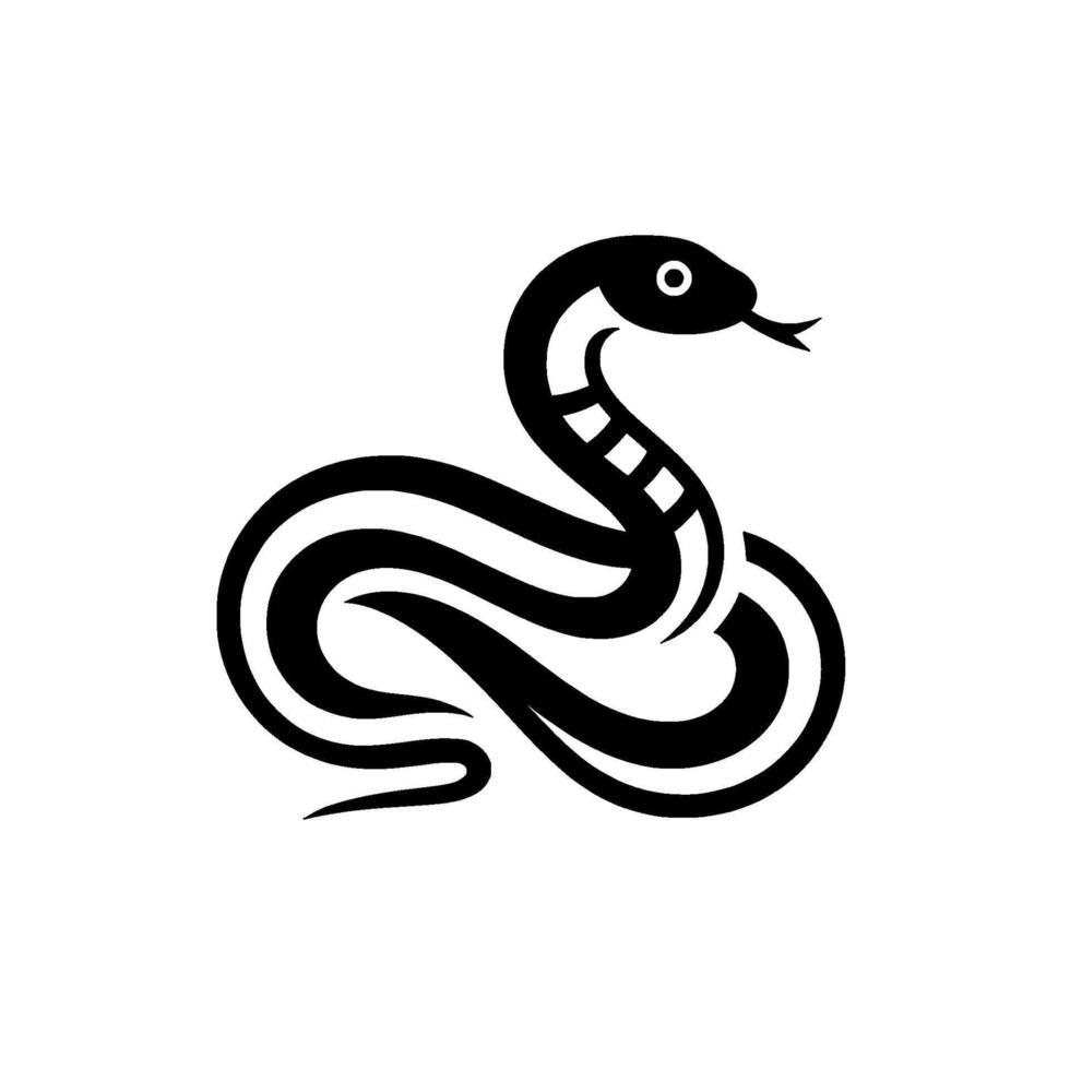 Snake Minimalist Black White vector