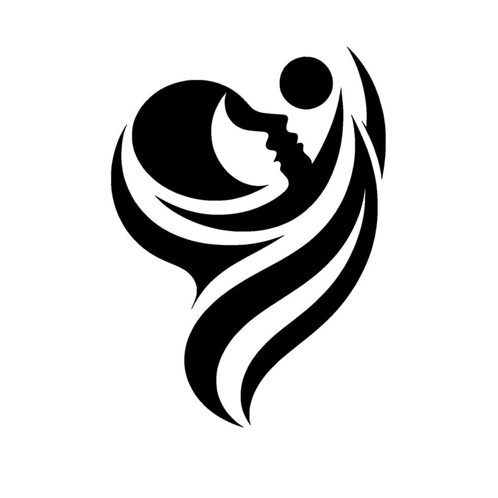Abstract Silhouette Embrace Serenity Modern vector