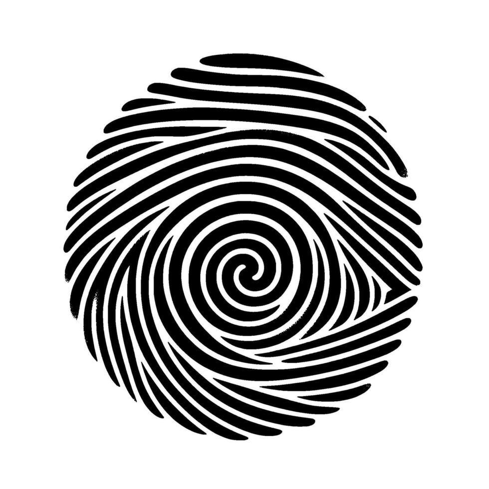 Abstract Black and White Fingerprint on White vector