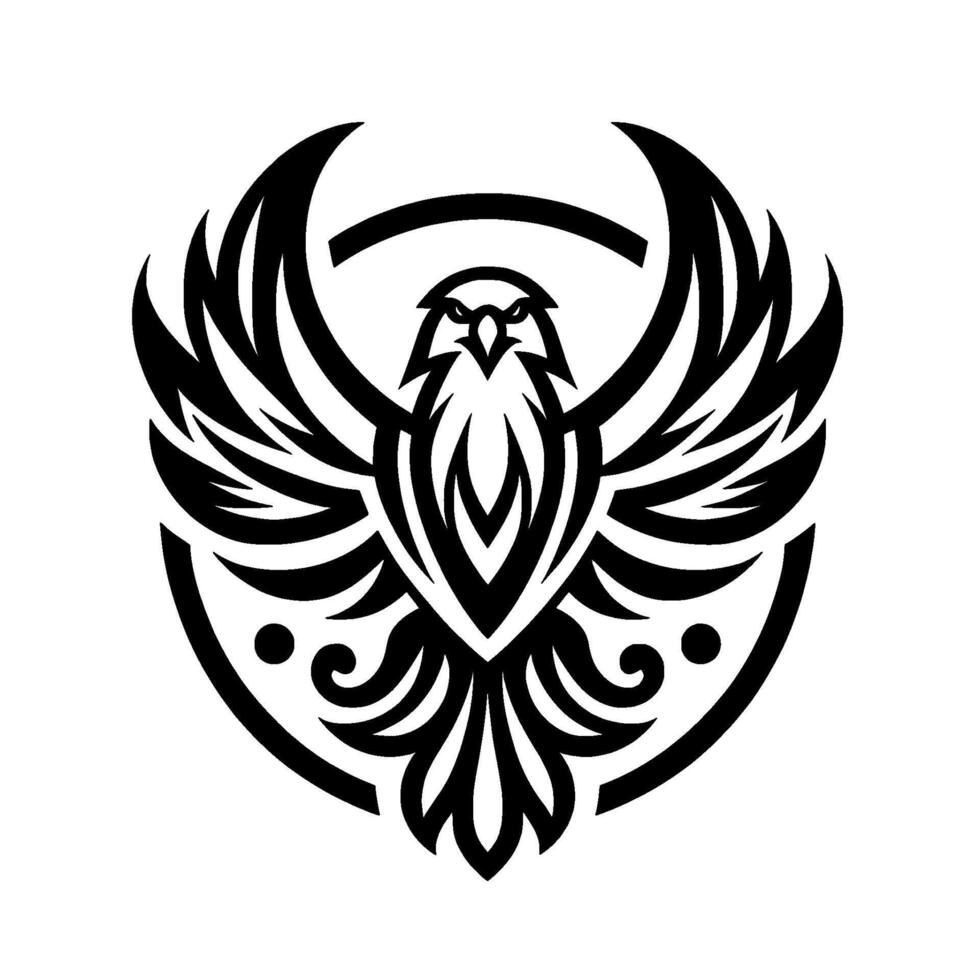 Geometric Eagle in Black and White vector