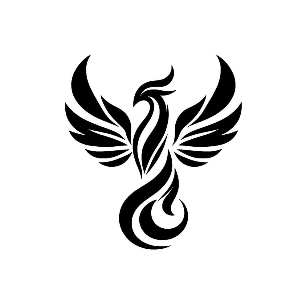 Black Phoenix Minimalist, Emblematic, Versatile vector