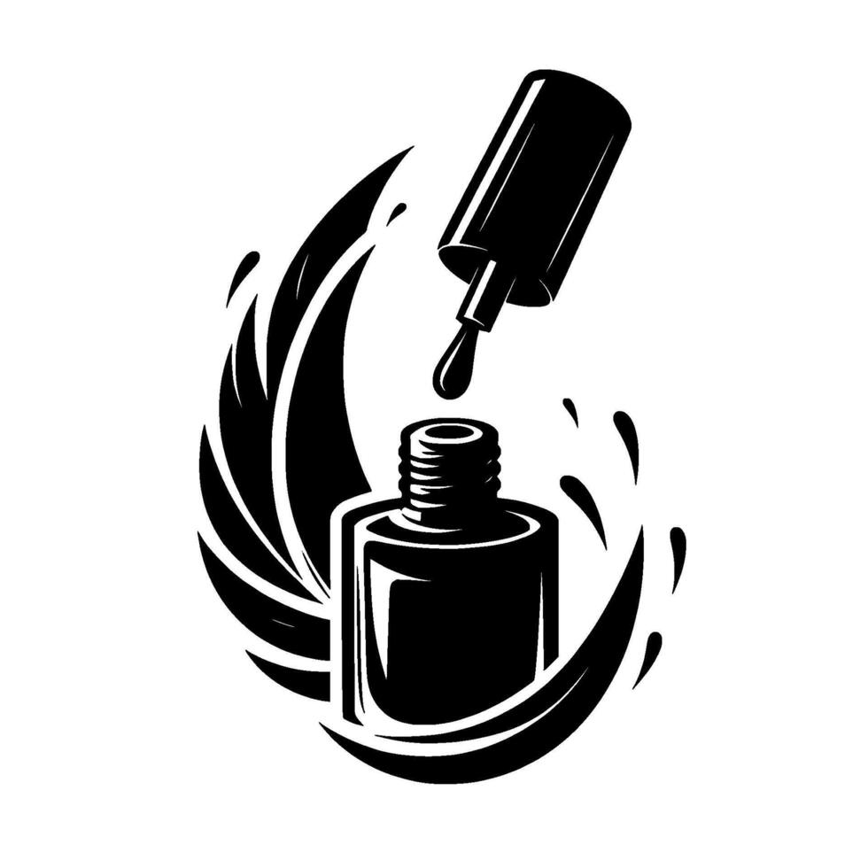 Black White Nail Polish Abstract Splash vector
