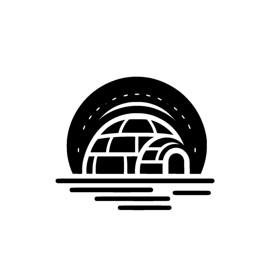 Minimalist Igloo Arctic Winter Element vector