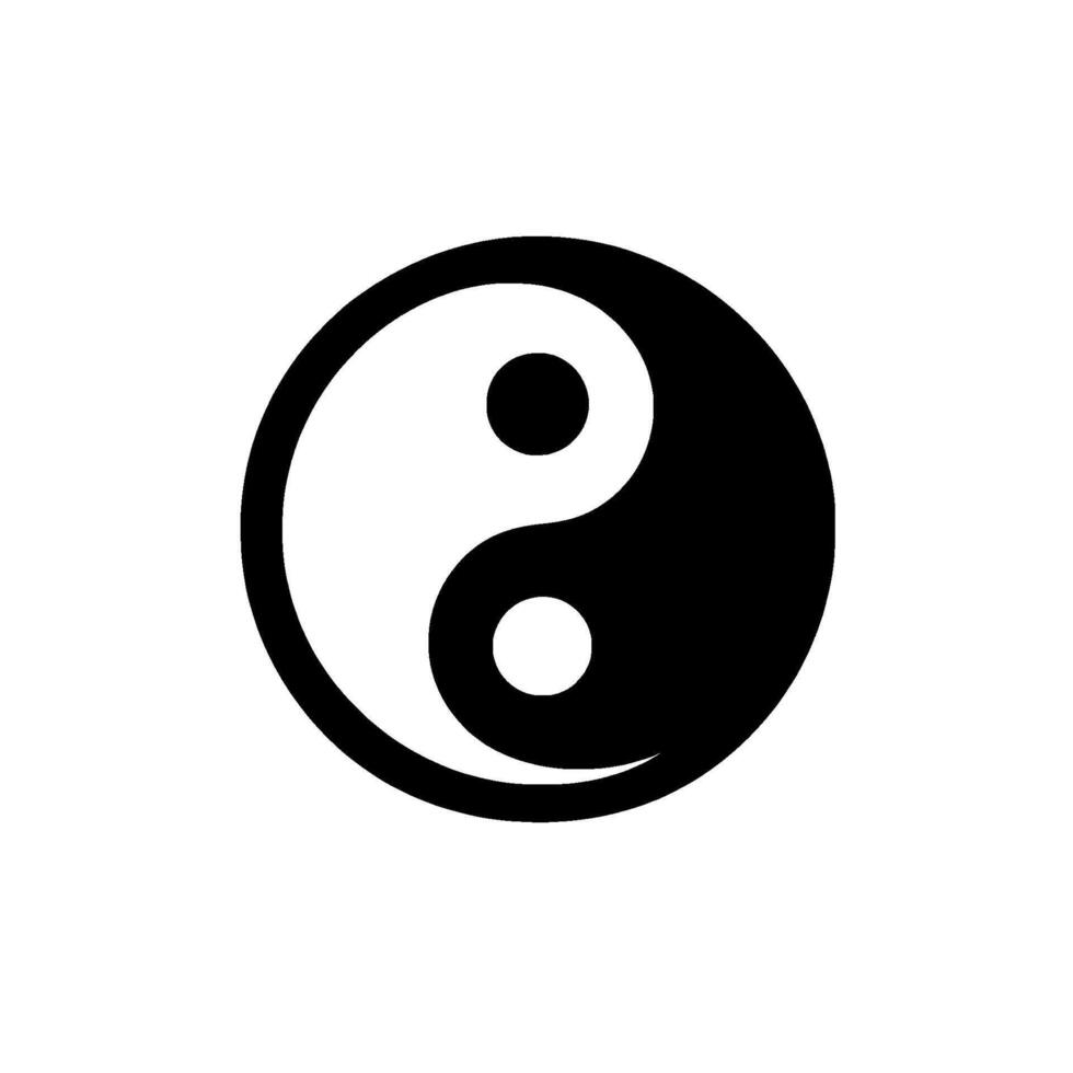 Yin Yang Symbol on White Balance and Harmony Illustration vector