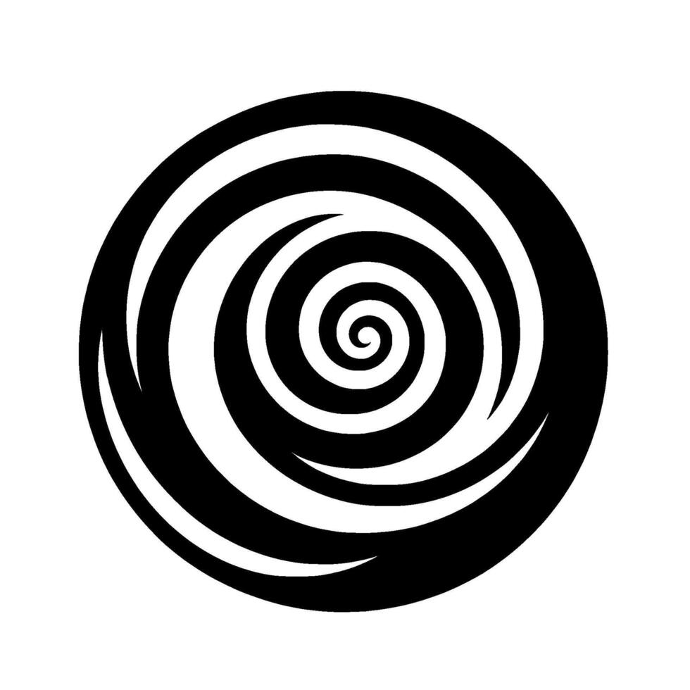 Black and White Swirl Abstract Spiral , Circle Shape vector