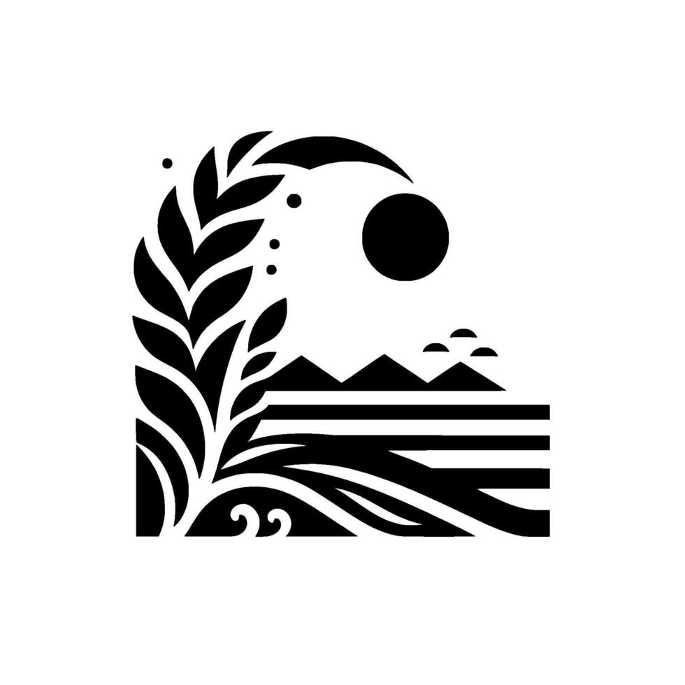 Abstract Black White Landscape , Illustration vector
