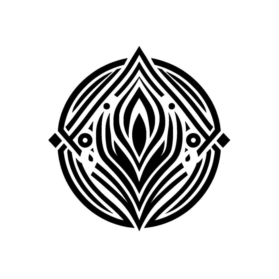 Abstract Floral Mandala Black White , Geometric Ornament vector