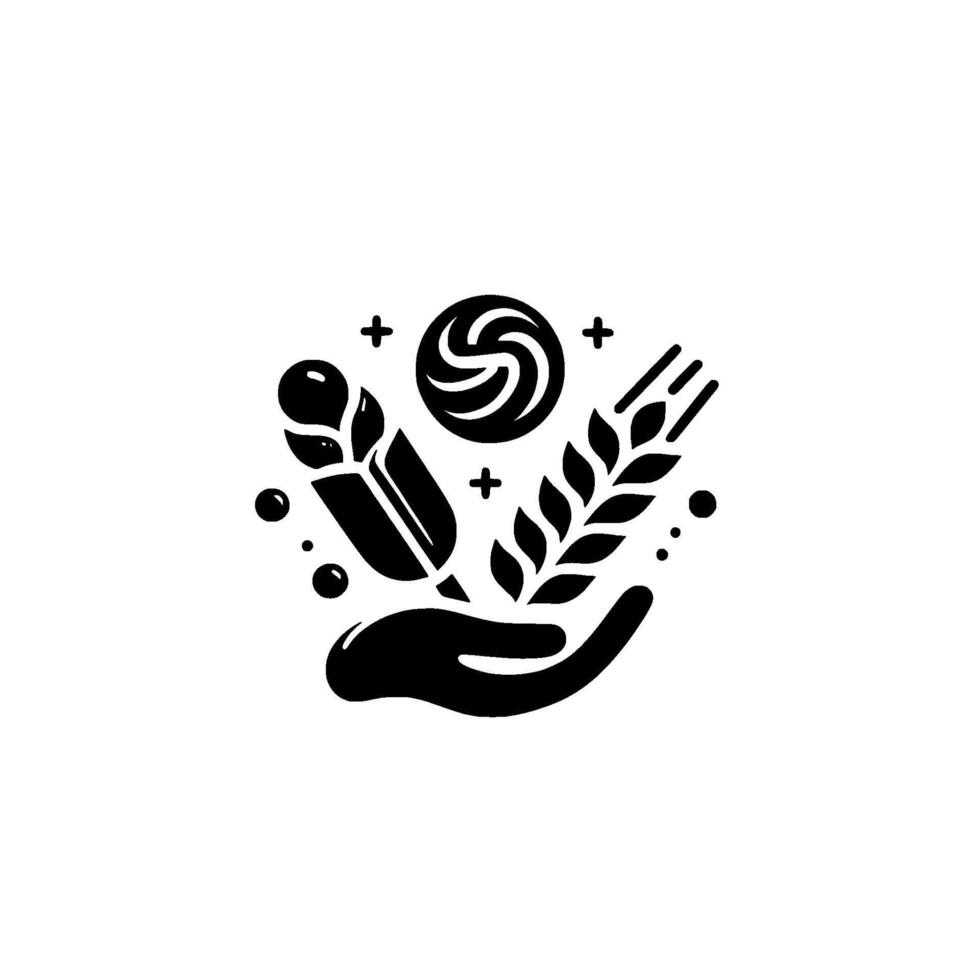 Artisan Bakery Emblem Bread, Wheat, in Hand Minimalist vector