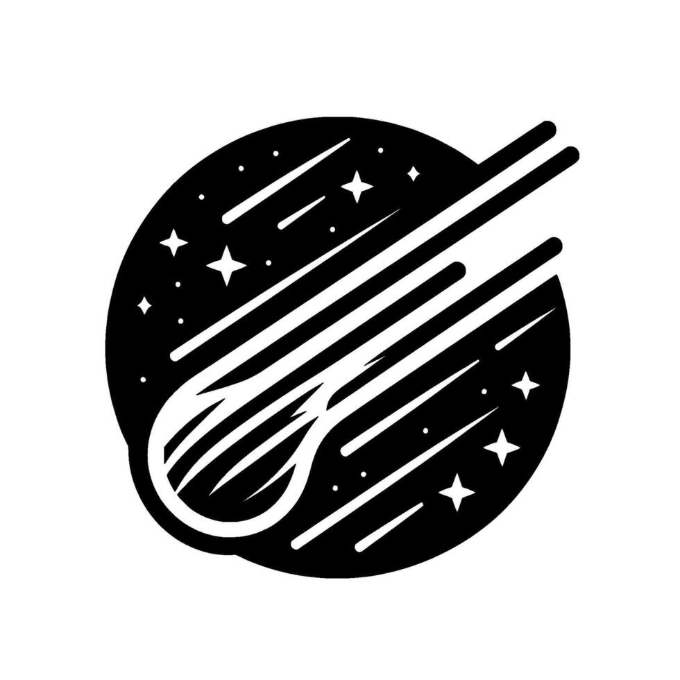 Celestial Stylized Comet Stars, Modern Black White vector