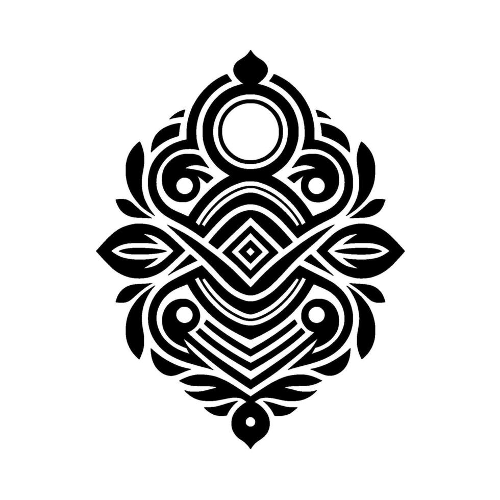 Elegant Black White Ornamental Geometric, Floral, and Decorative vector