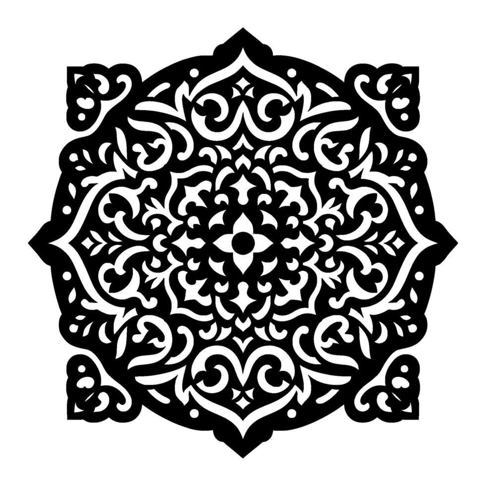 Ornate Black and White Mandala Element for Digital Artwork vector
