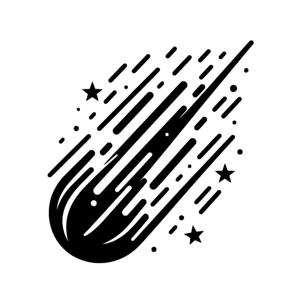 Bold Black White Comet , Space, and Celestial vector