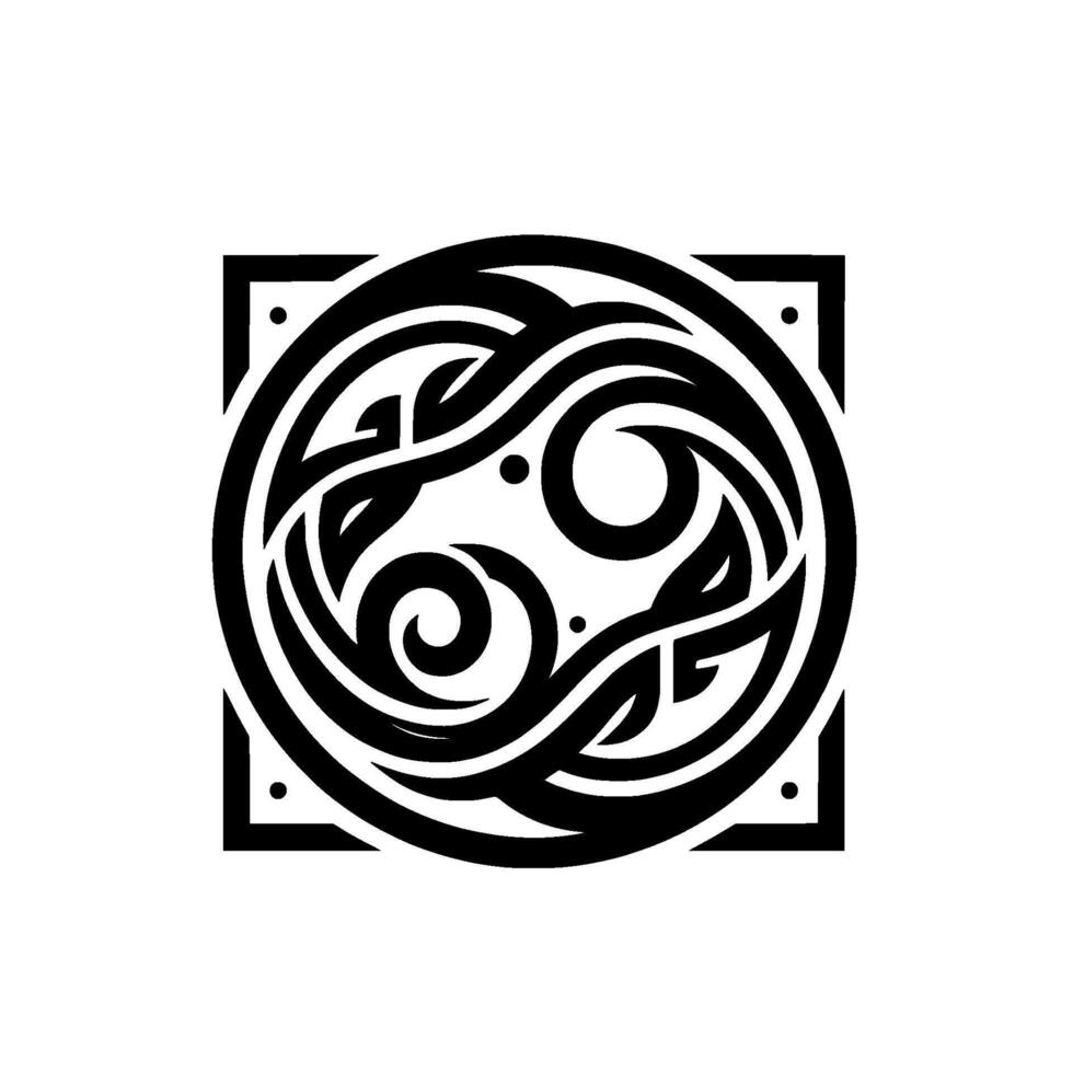 Celtic Knot Circular , Black and White, Geometric Ornament vector