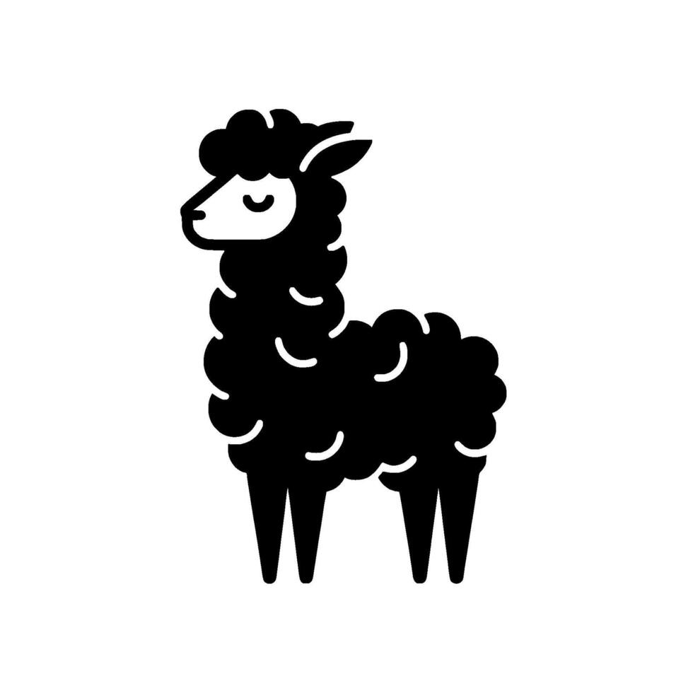 Minimalist Black Llama , Illustration for Branding or vector
