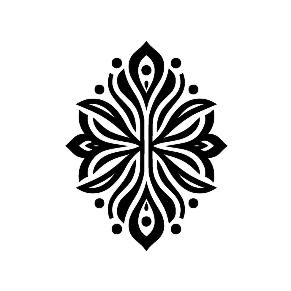 Elegant Black White Floral on White, Decorative Pattern vector