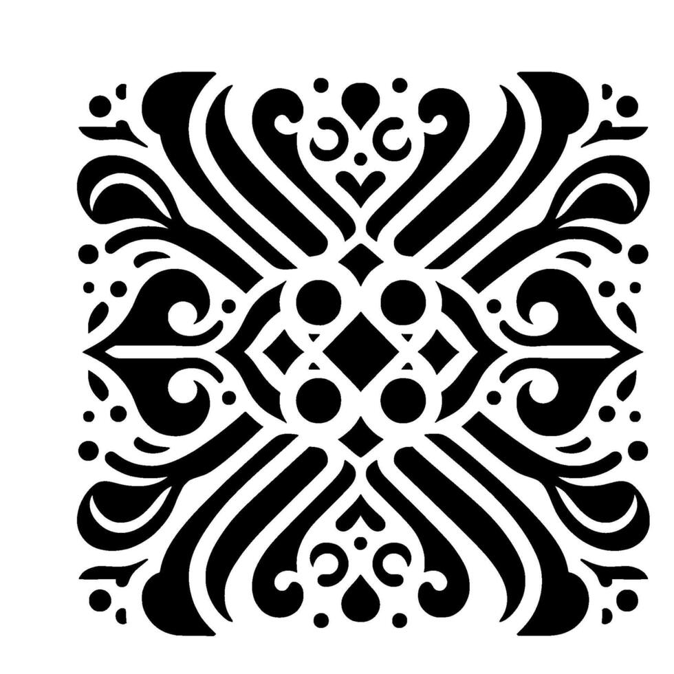 Elegant Black White Ornamental Pattern, Illustration vector
