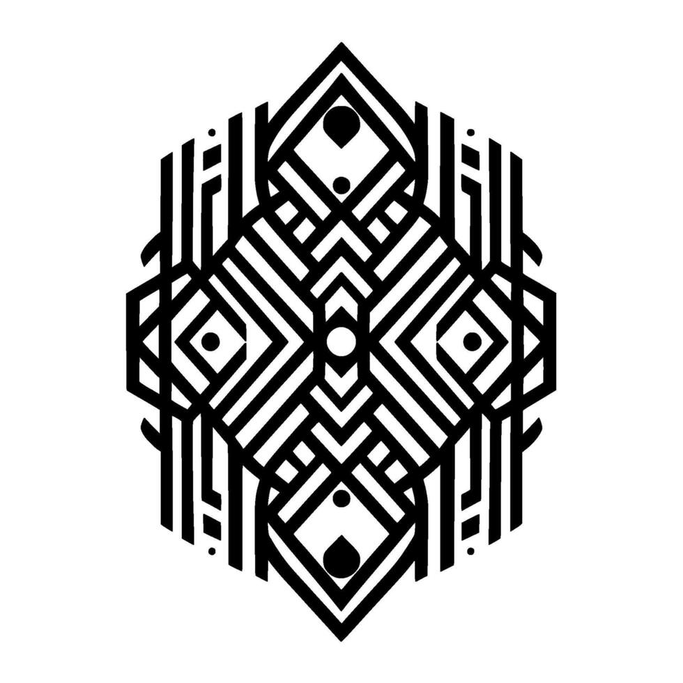 Geometric Black and White Pattern Elegant, Symmetrical, and Modern vector