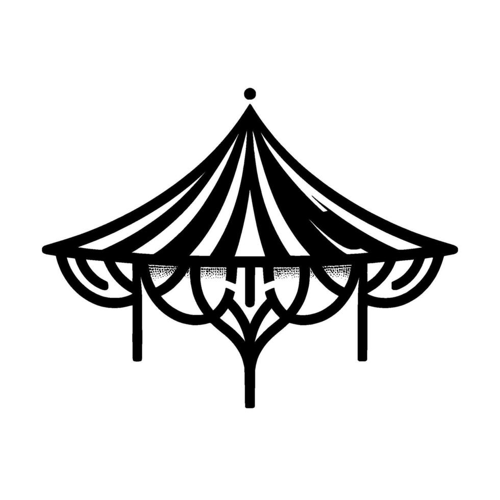 Minimalist Circus Tent Illustration Monochrome for Branding vector