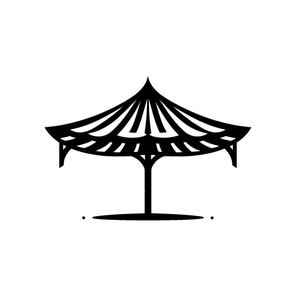 Minimalist Black White Parasol , Elegant Abstract, Element vector