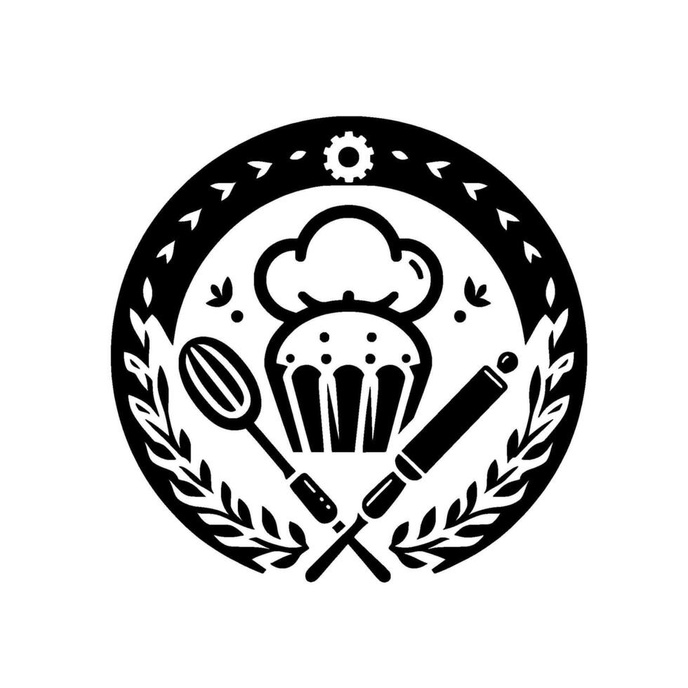 Bakery Minimalist Baking with Muffin Tools vector